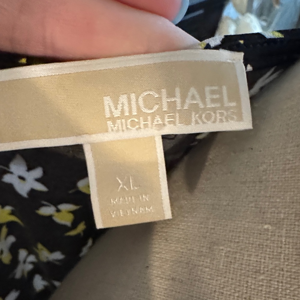Michael Kors Black Sleeveless Mini Dress with Yellow & White Floral Print - Picture 2 of 4
